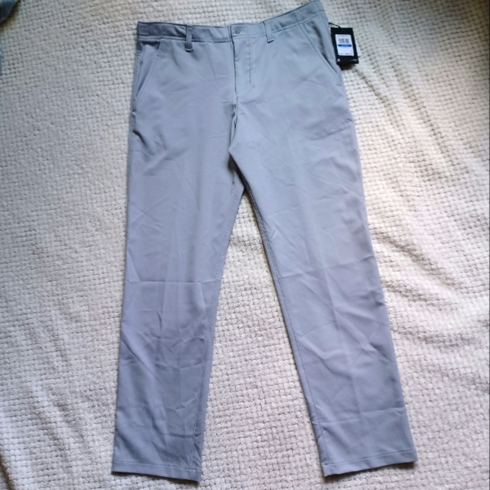 NWT UnderArmour Boys Youth UA gray YXL elastic waist golf pants moisture wick